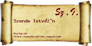 Szende István névjegykártya