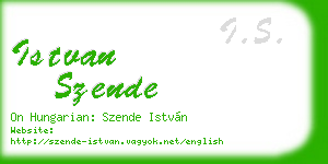 istvan szende business card