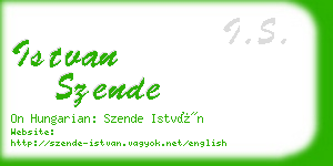 istvan szende business card